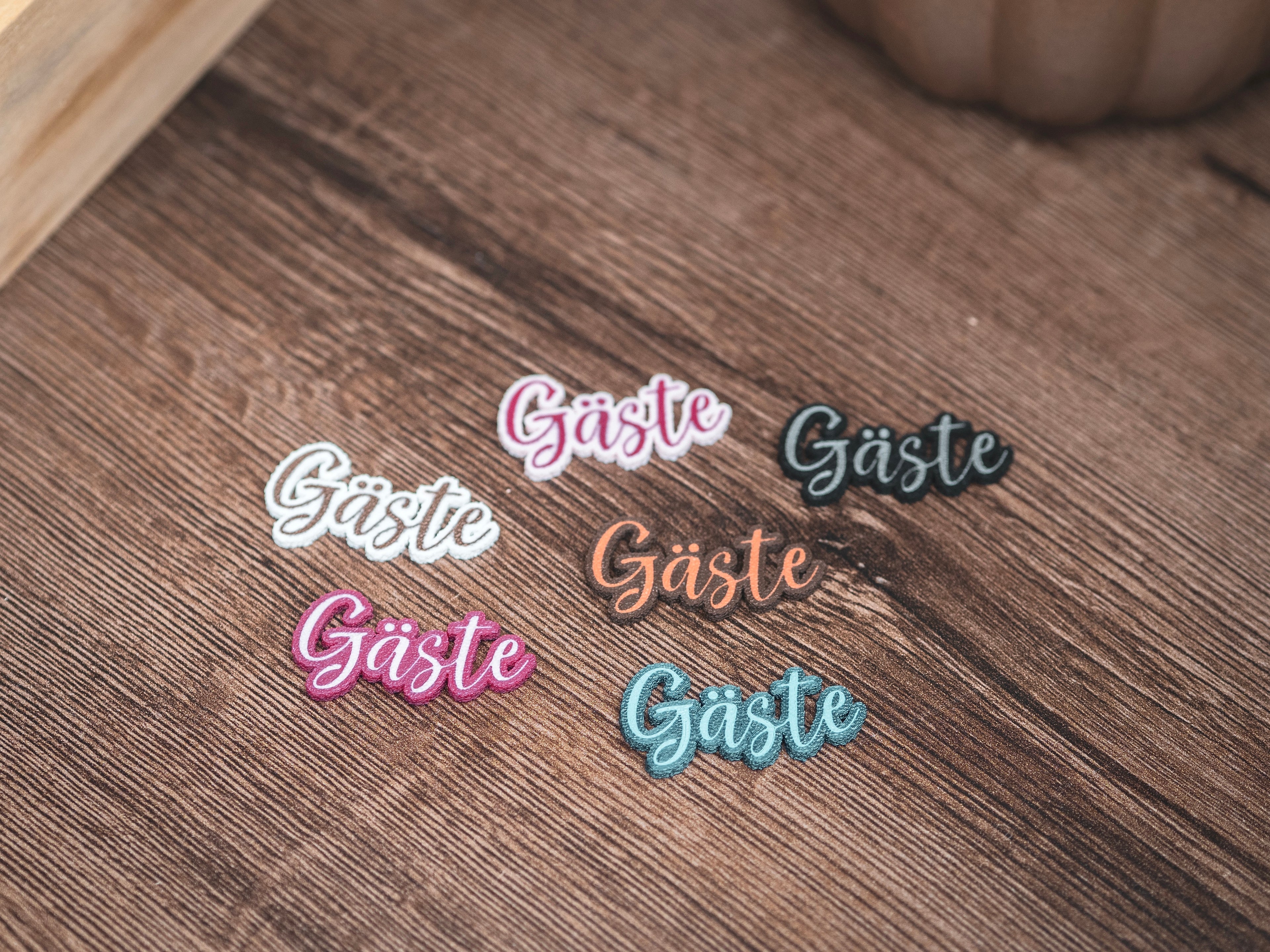 Guest | Gästeschild zum aufhängen oder kleben | in 6 Farben | in 2 Sprachen