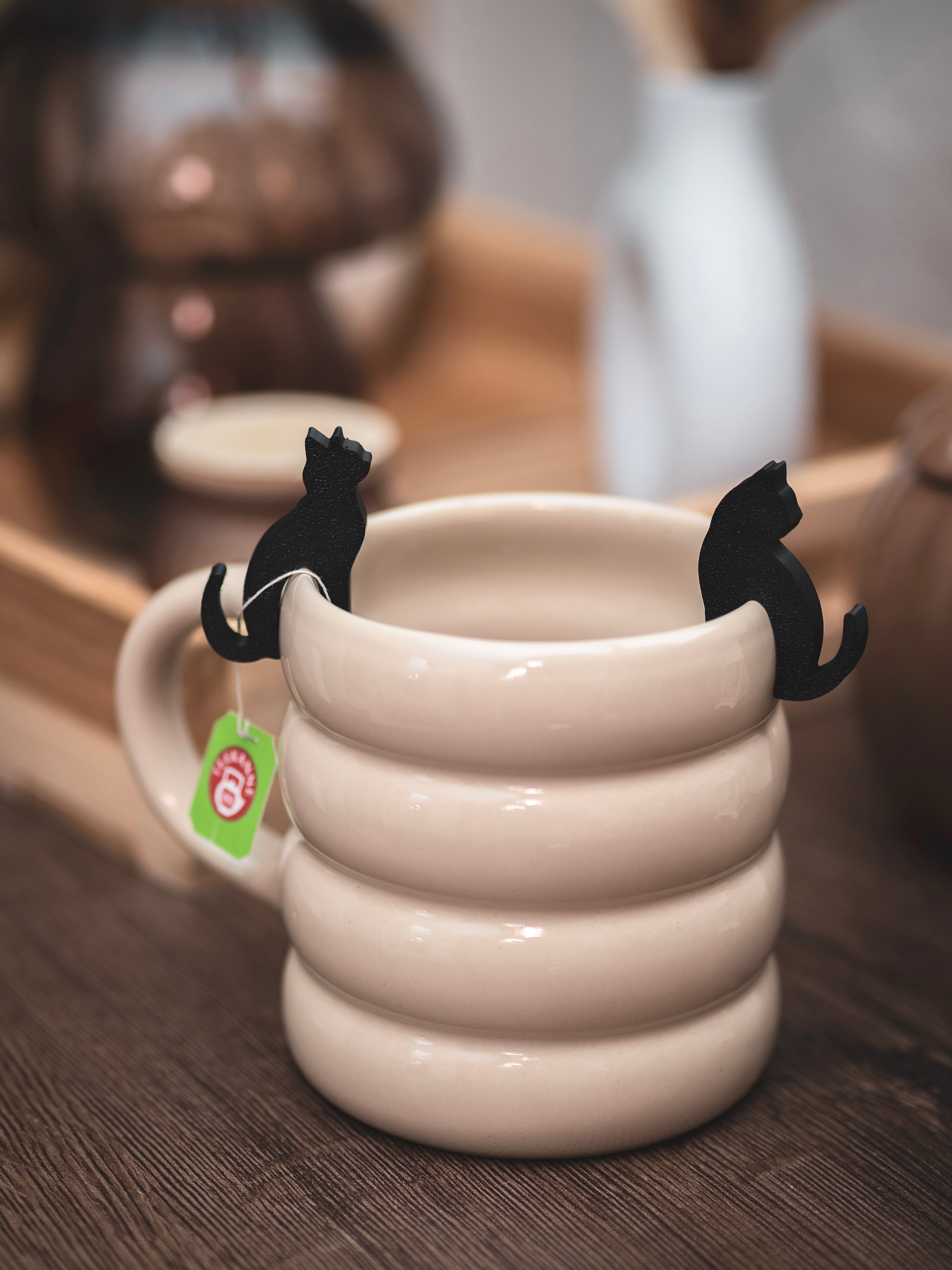 Teebeutelhalter Katze Set | verschiedene Farben