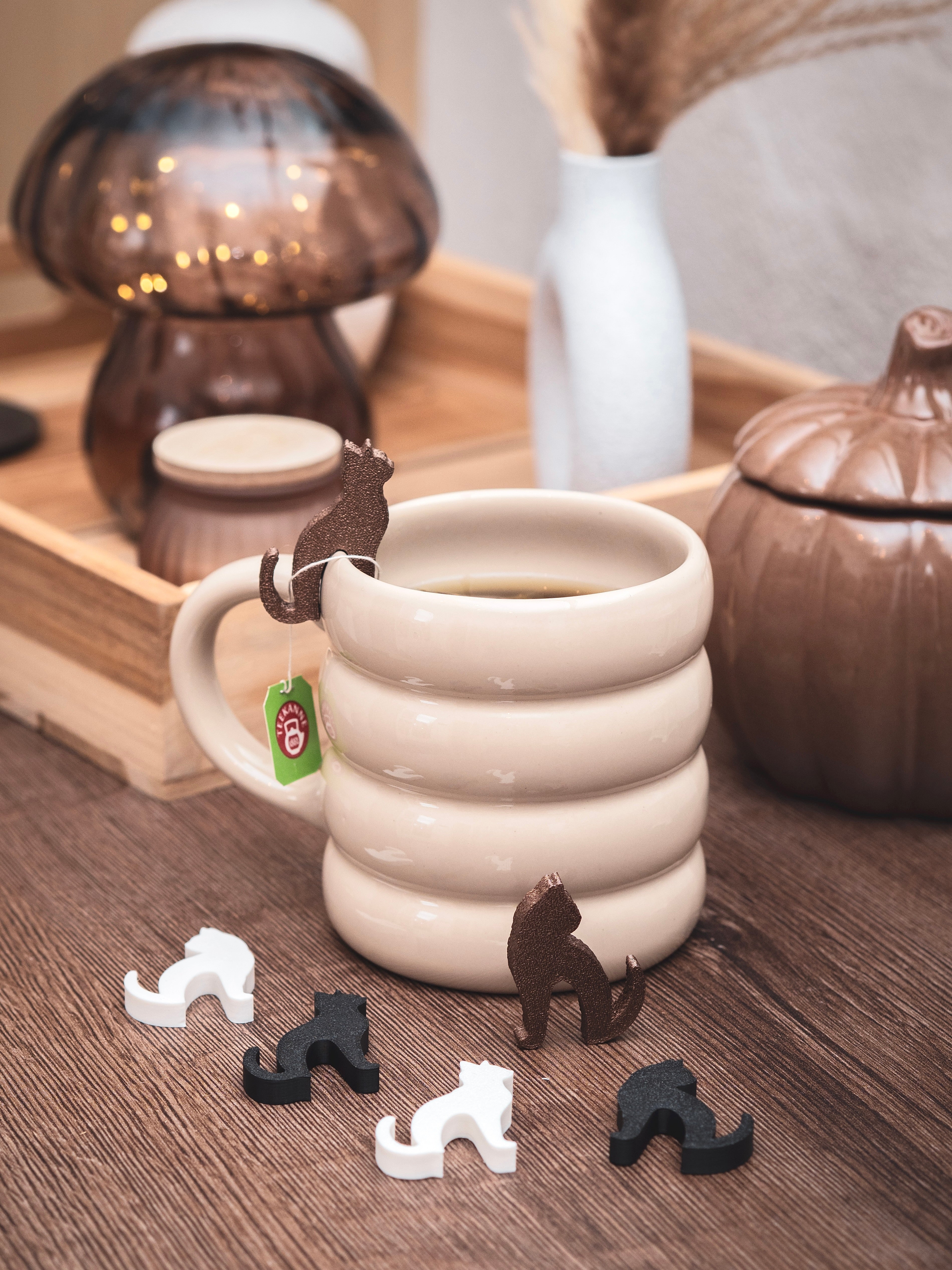 Teebeutelhalter Katze Set | verschiedene Farben