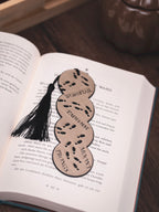 Lesezeichen Rumtreiber mit Quaste | schwarz, iridiumgold metallic