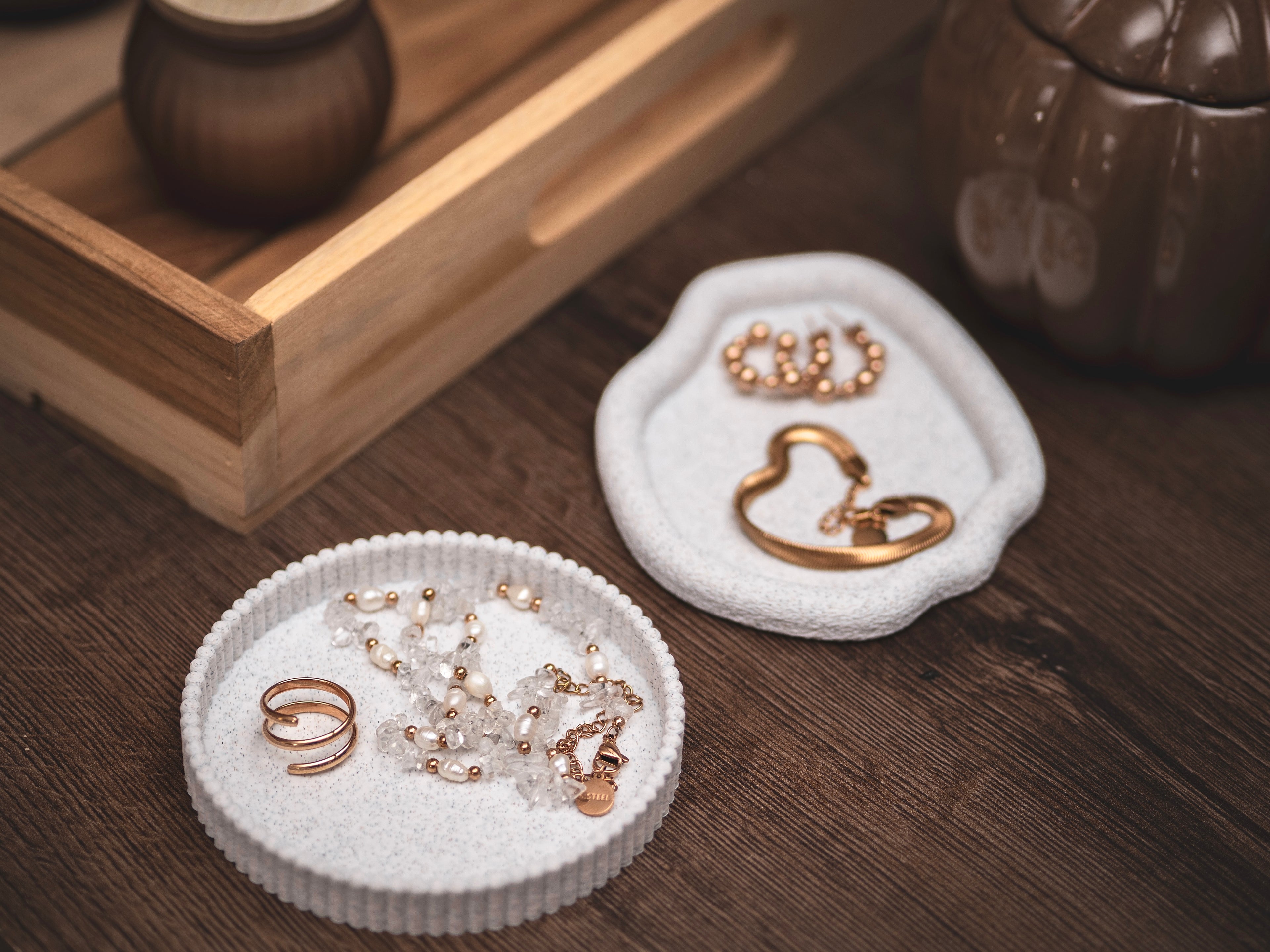 Mini-Tablett-Set für Schmuck oder Deko | 10 cm - verschiedene Farben