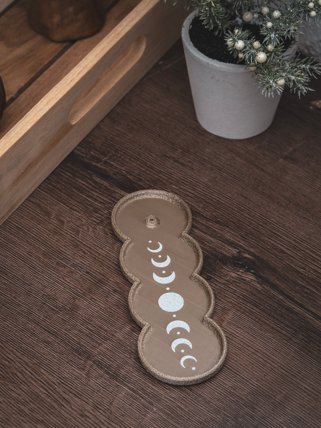 Räucherstäbchen Halter Mondphasen | 16 cm - verschiedene Farben | + 1 Gratis Räucherstäbchen