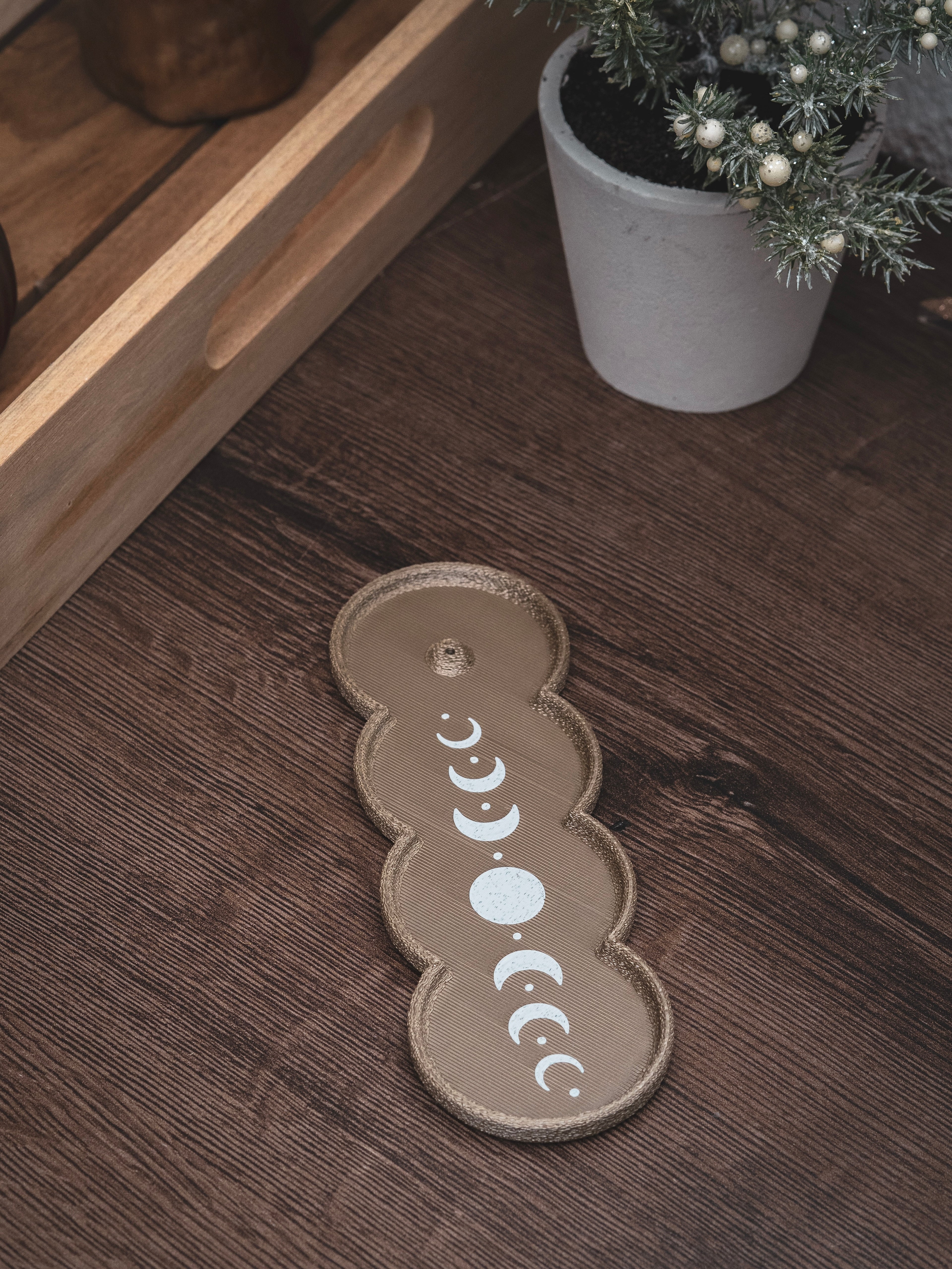 Räucherstäbchen Halter Mondphasen | 16 cm - verschiedene Farben | + 1 Gratis Räucherstäbchen