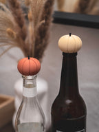 Flaschendeckel Kürbis für Bier, Limo & kl. Sektflaschen | terracotta & beige