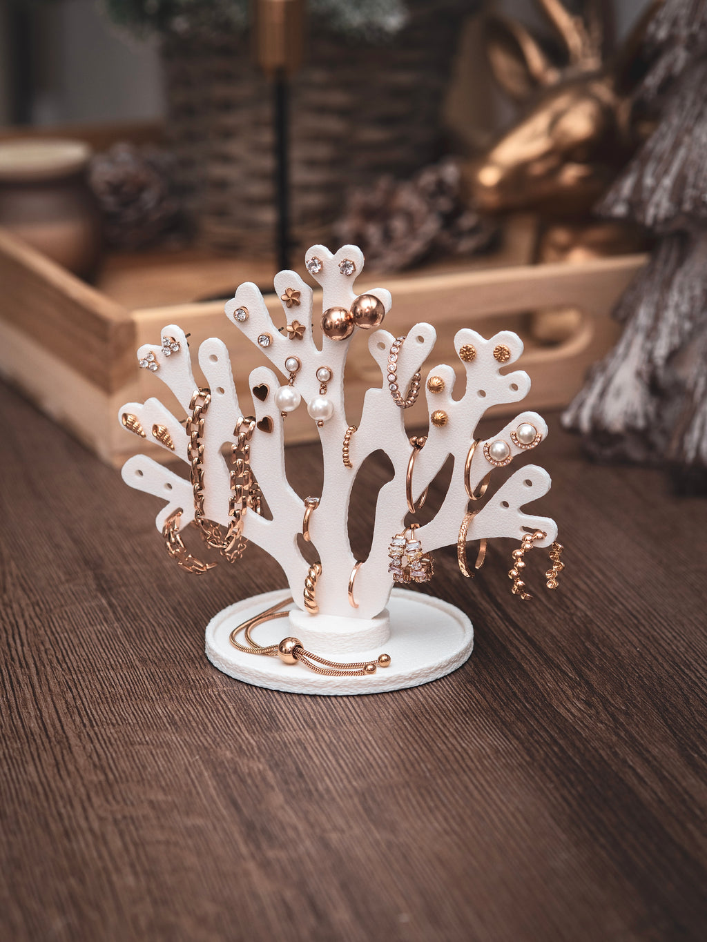 Schmuckständer Koralle mit kleiner Ablage