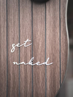 "get naked" Schild zum kleben | in verschiedenen Farben und 2 Größen