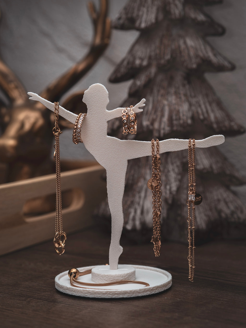 Schmuckständer Tänzerin für Creolen, Ringe & Armbänder mit kleiner Ablage