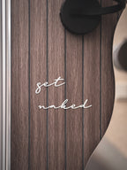 "get naked" Schild zum kleben | in verschiedenen Farben und 2 Größen