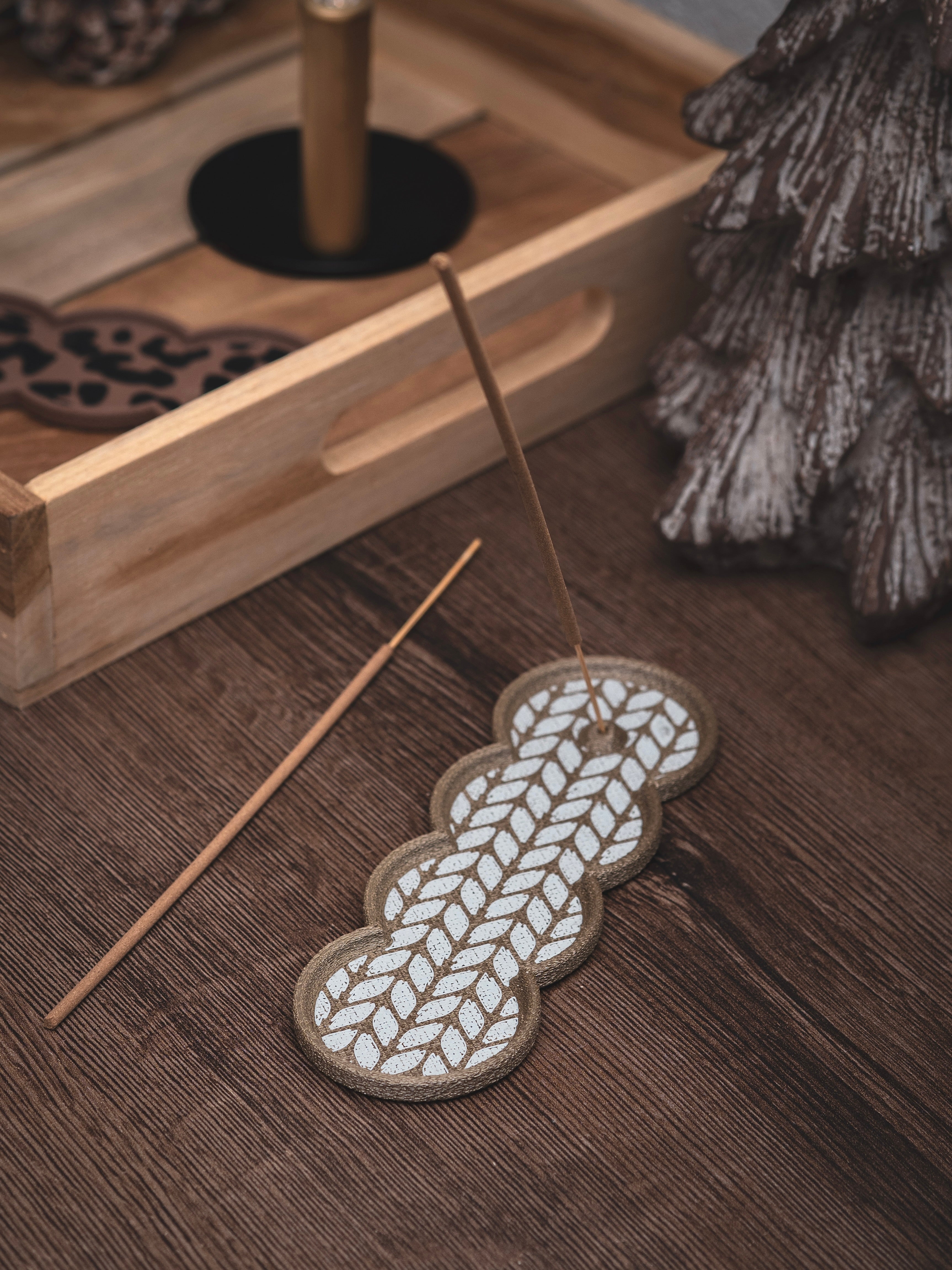 Räucherstäbchen Halter Strick | 16 cm - verschiedene Farben | + 1 Gratis Räucherstäbchen