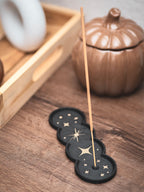 Räucherstäbchen Halter Sterne | 16 cm - schwarz iridiumgold