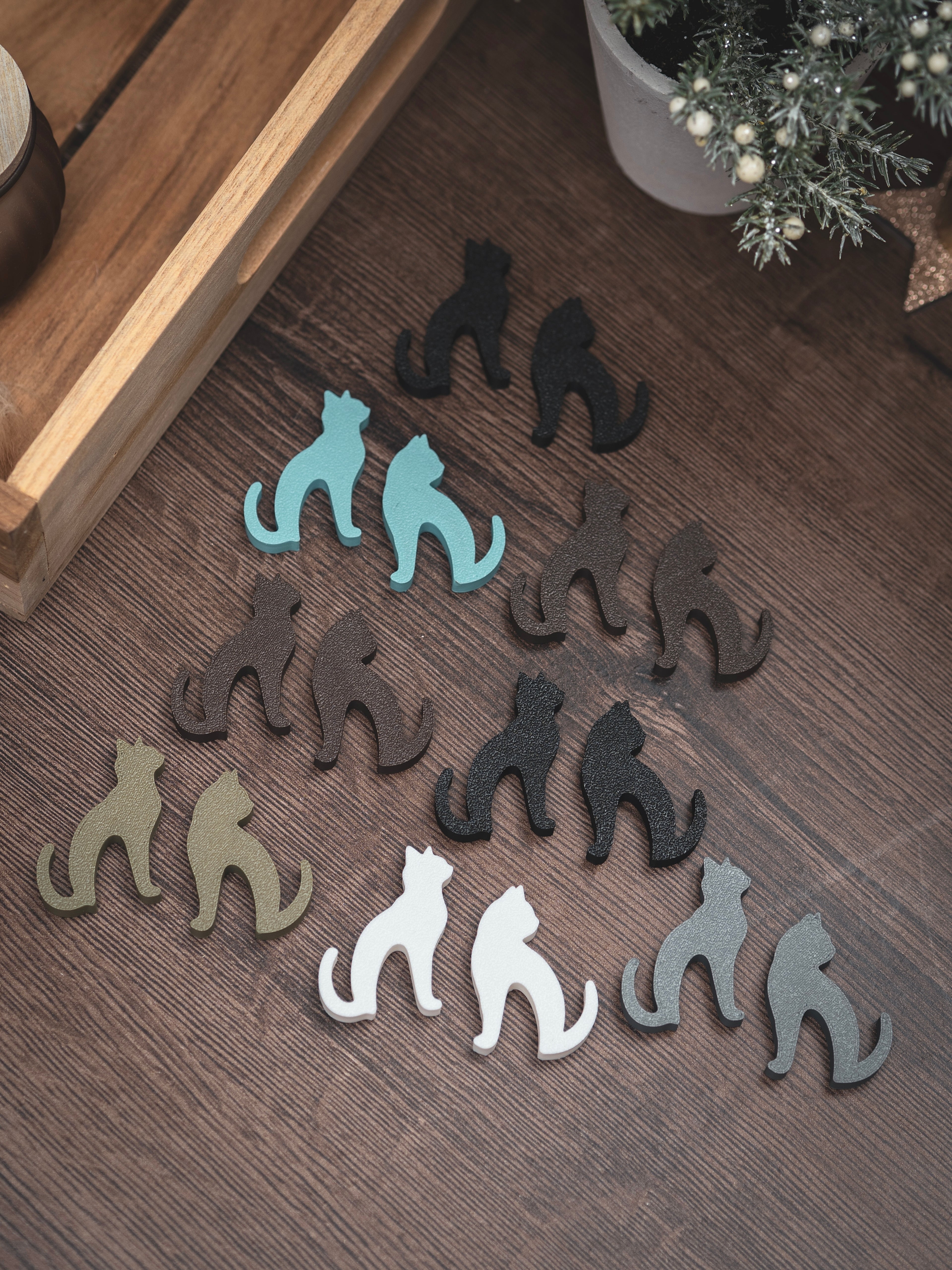 Teebeutelhalter Katze Set | 22 Farben | NEU Glückskatze