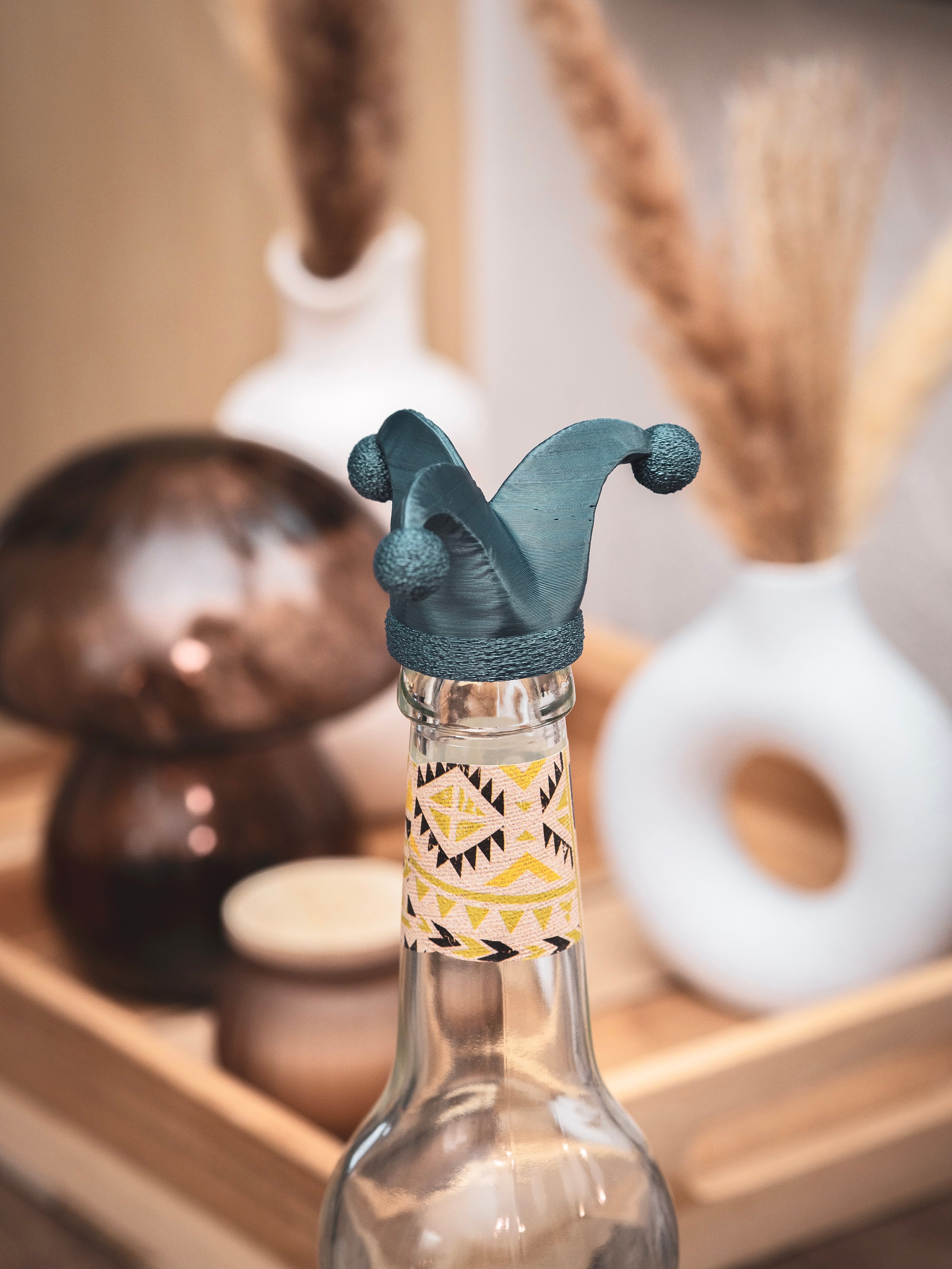 Flaschendeckel Hofnarr Harlekin für Bier, Limo & kl. Sektflaschen | verschiedene Farben