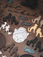 Katze mit Haarturban Schild zum kleben | in verschiedenen Farben