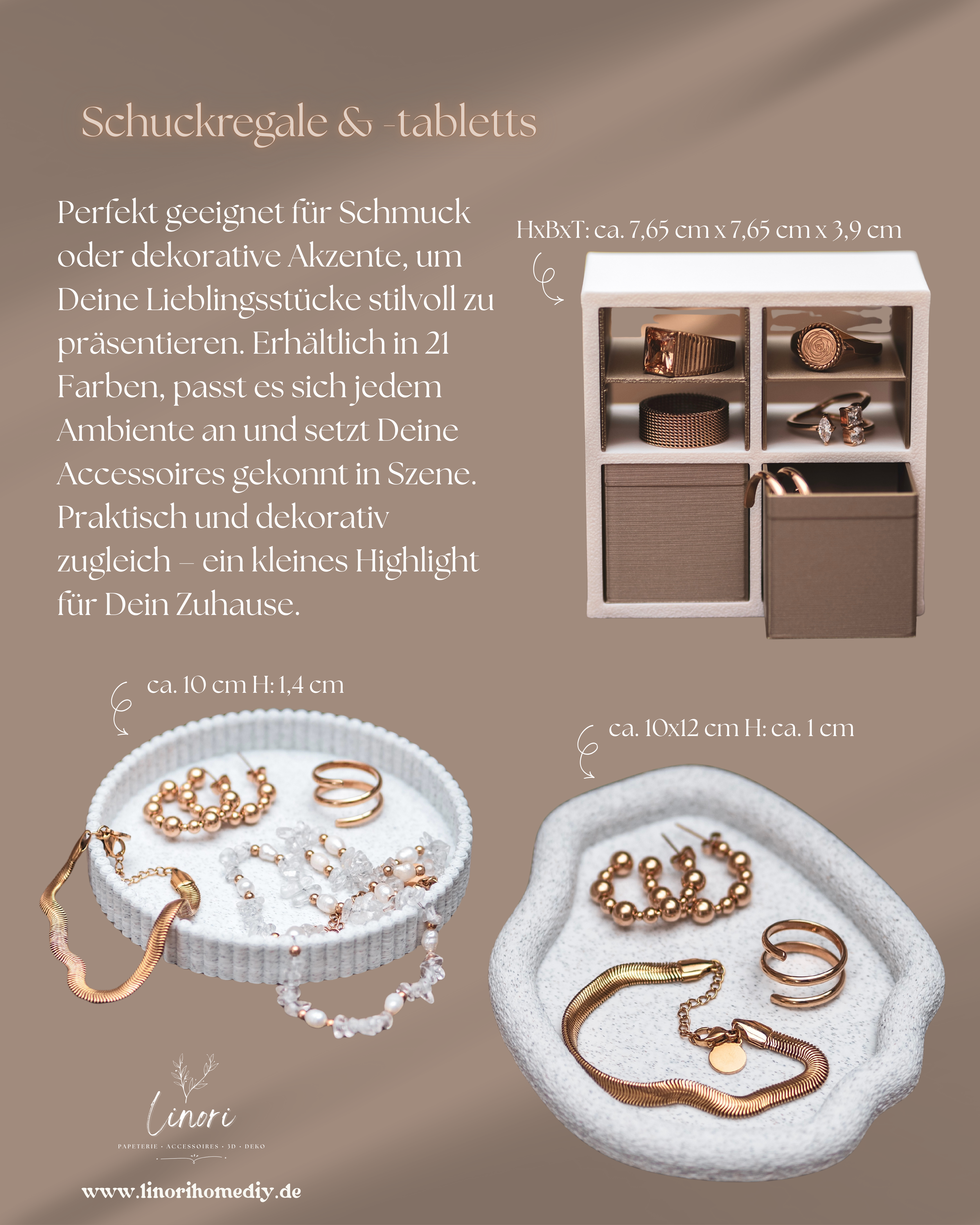 Schmuckständer Leaf für Ohrstecker mit kleiner Ablage