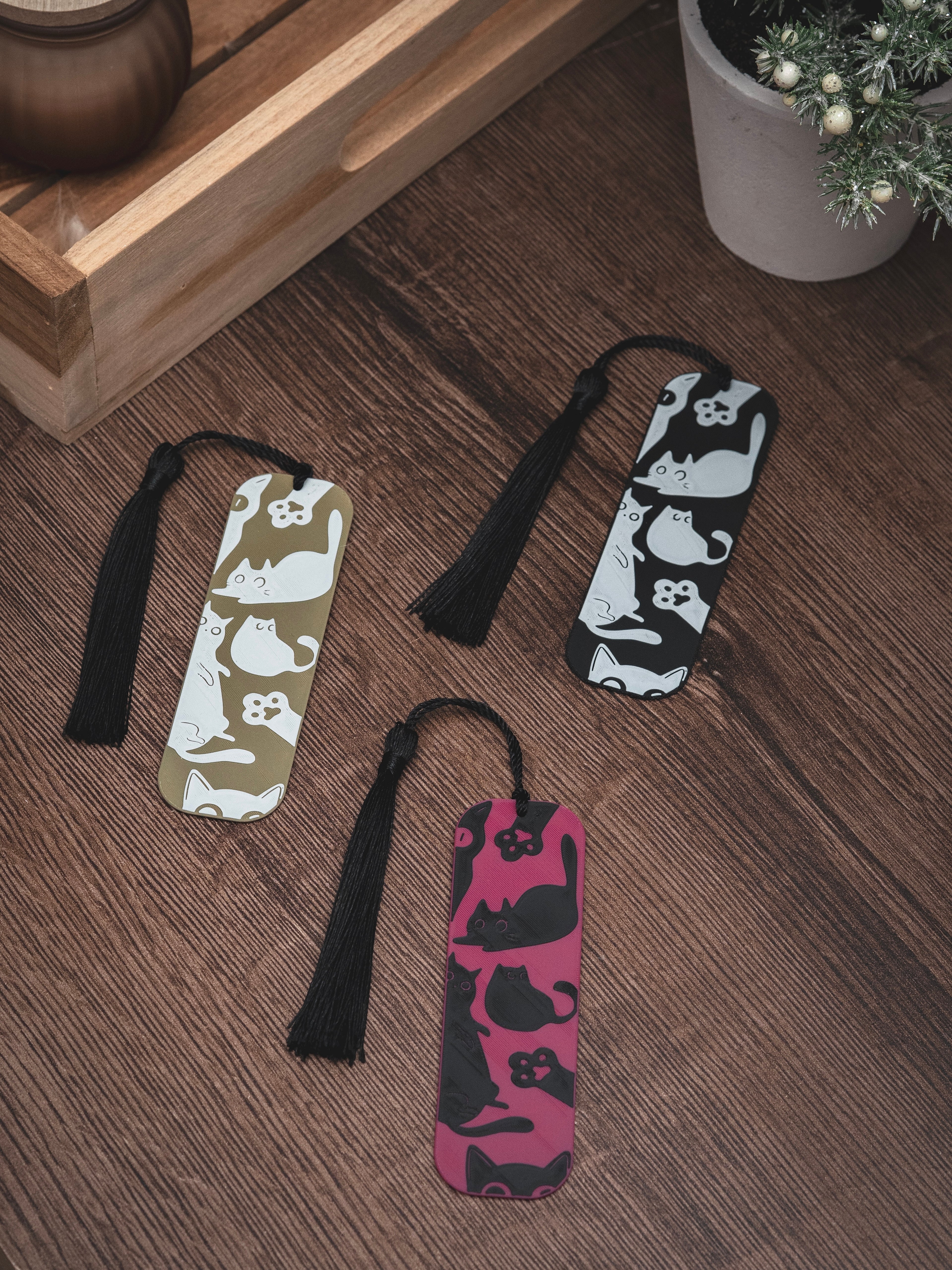 Lesezeichen Katzen mit Quaste | verschiedene Farben