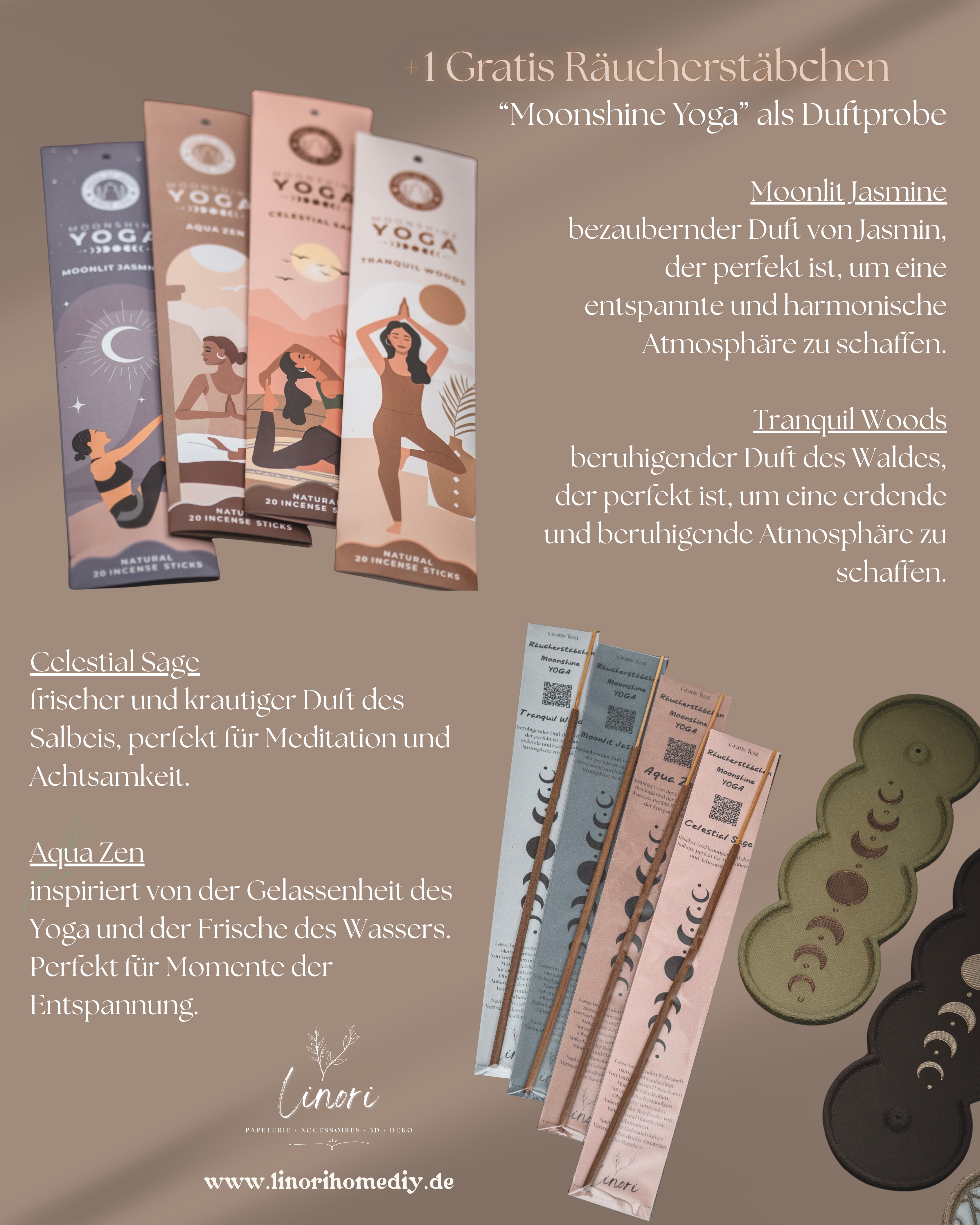 Räucherstäbchen Halter | 16 cm - verschiedene Farben | + 1 Gratis Räucherstäbchen