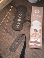 Räucherstäbchen Halter Mondphasen | 16 cm - verschiedene Farben | + 1 Gratis Räucherstäbchen