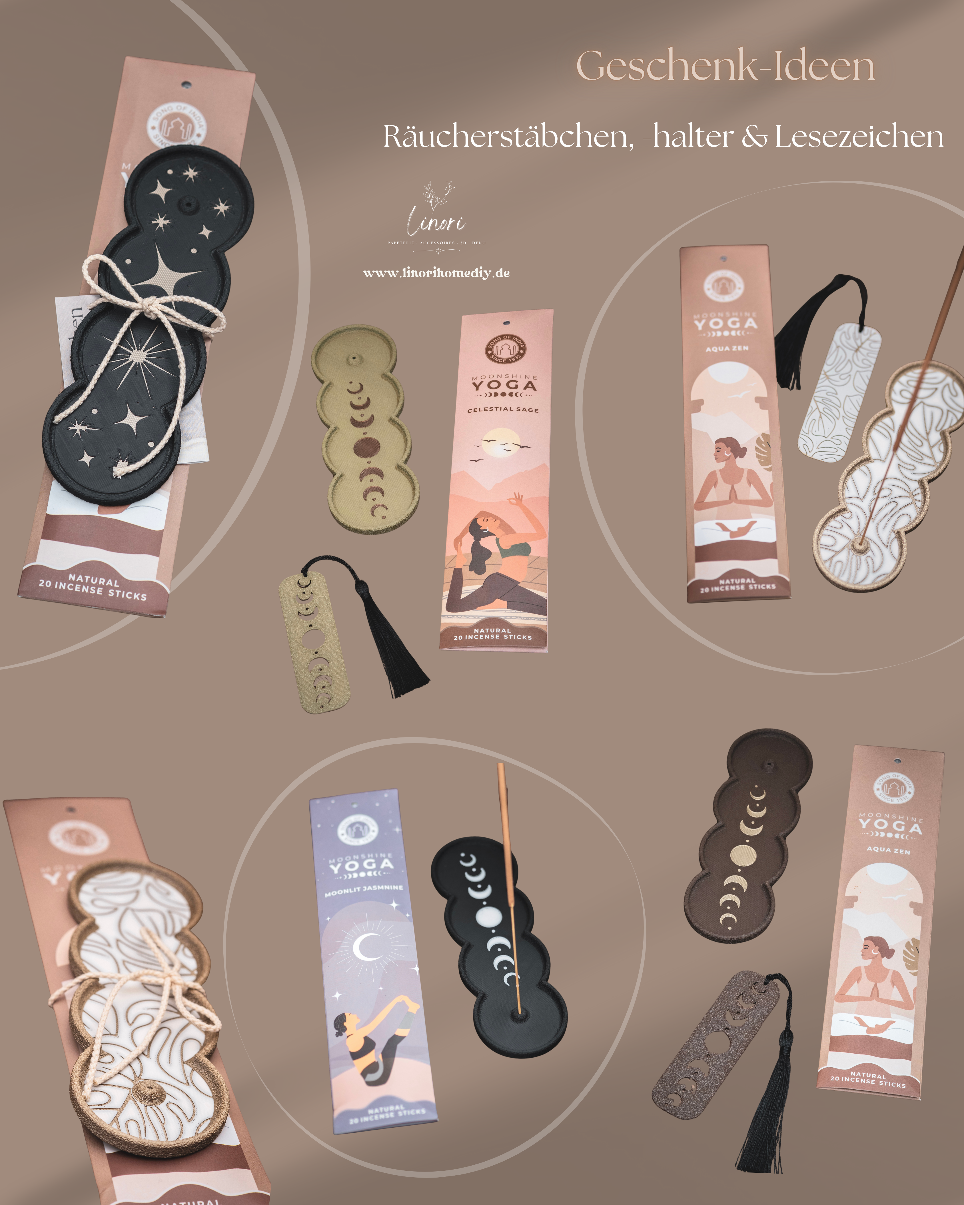 Räucherstäbchen Halter | 16 cm - verschiedene Farben | + 1 Gratis Räucherstäbchen