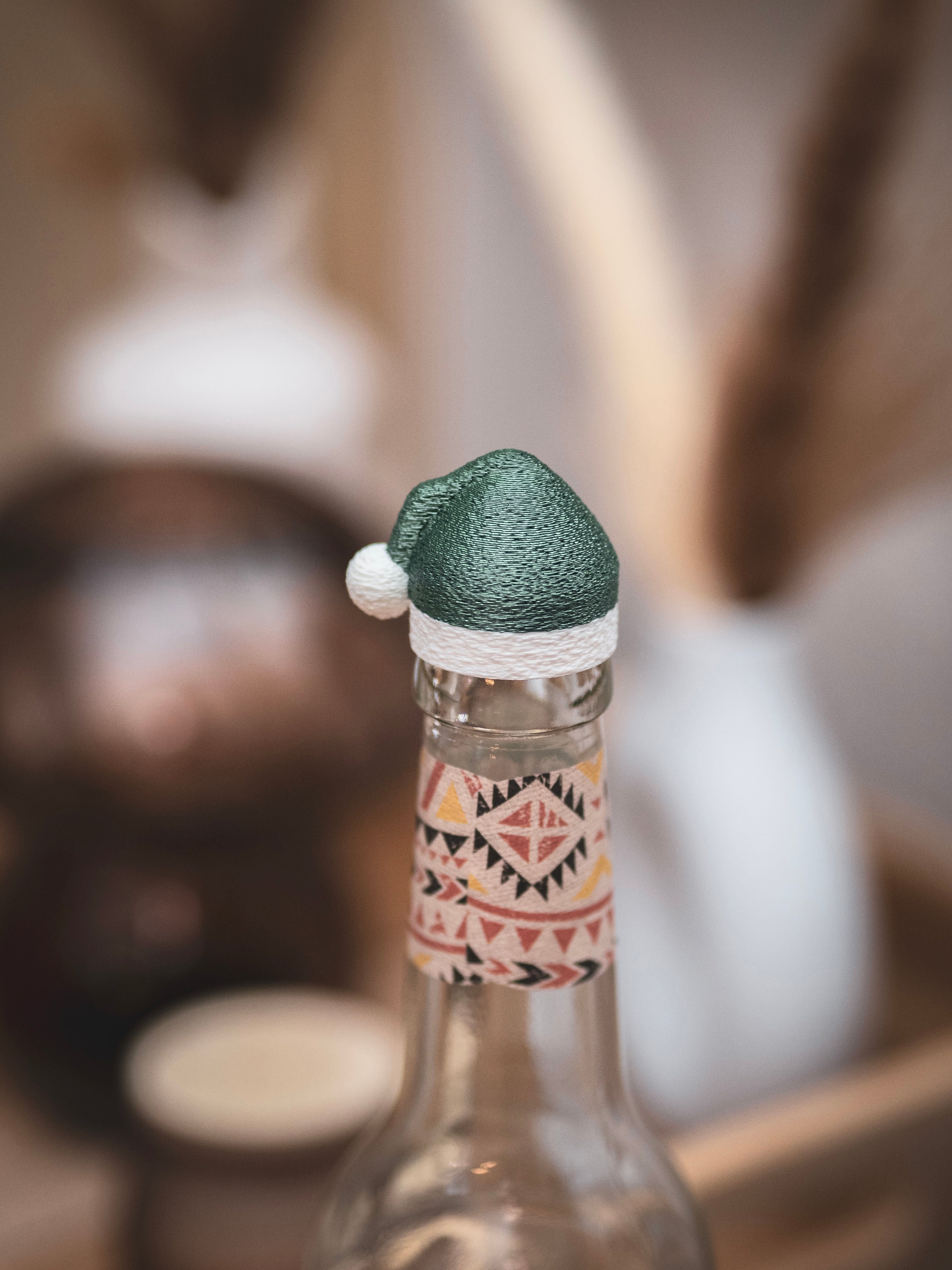 Flaschendeckel Weihnachtsmütze für Bier, Limo & kl. Sektflaschen