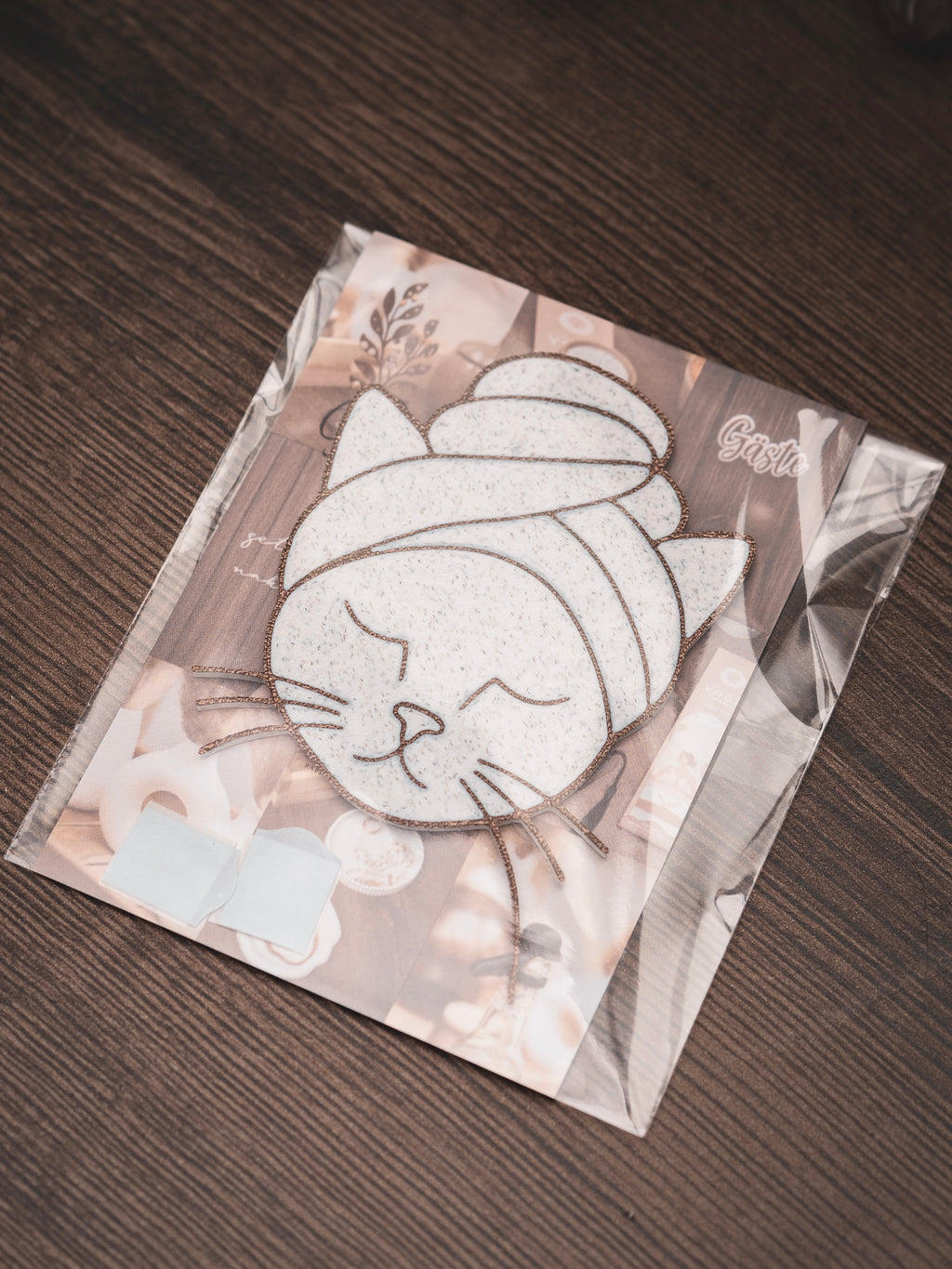 Katze mit Haarturban Schild zum kleben | in verschiedenen Farben