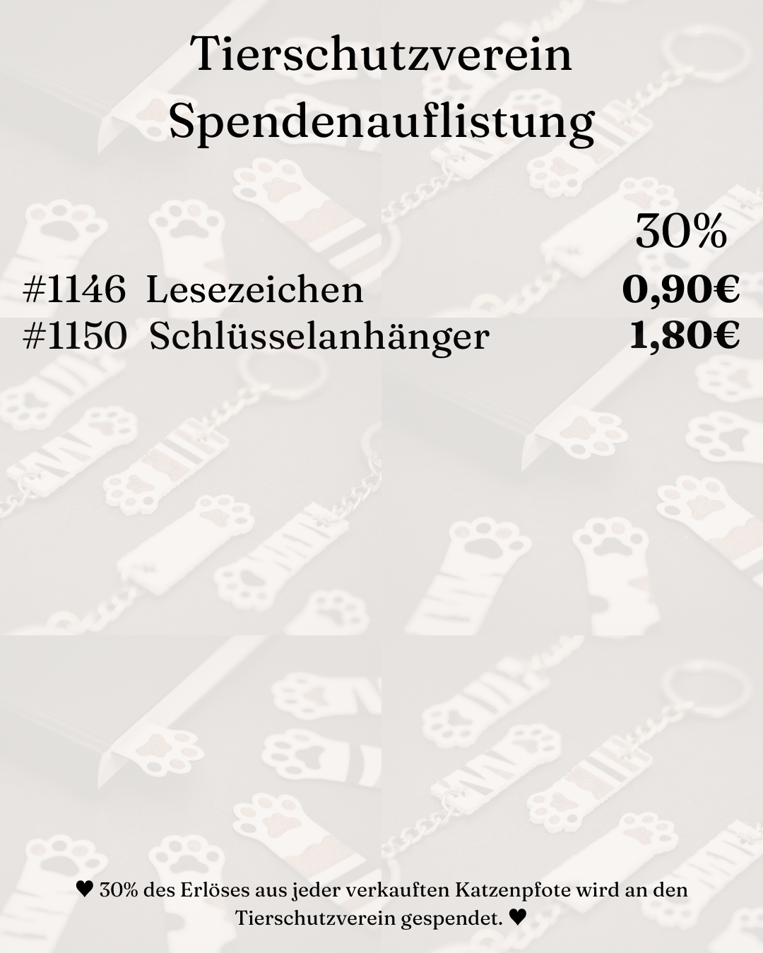 Schlüsselanhänger Katzenpfote kupferbraun schwarz | 30% Tierschutzvereinspende