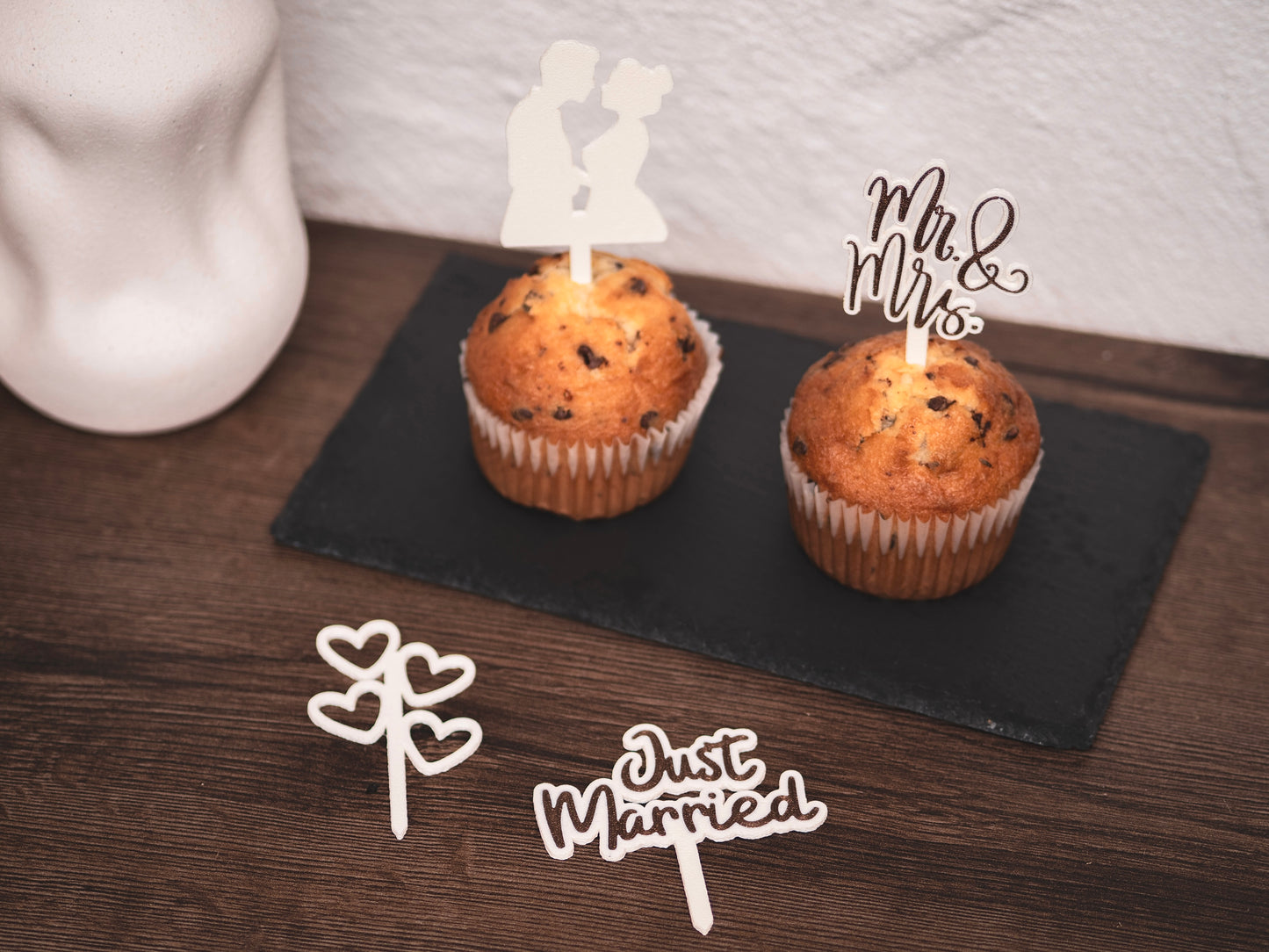 Muffin Topper Hochzeits-Set Mr. & Mrs. Just Married