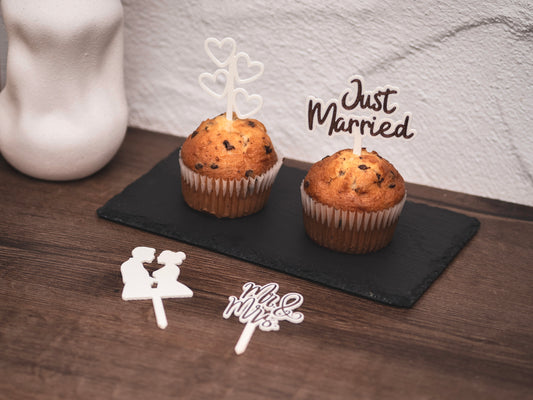 Muffin Topper Hochzeits-Set Mr. & Mrs. Just Married