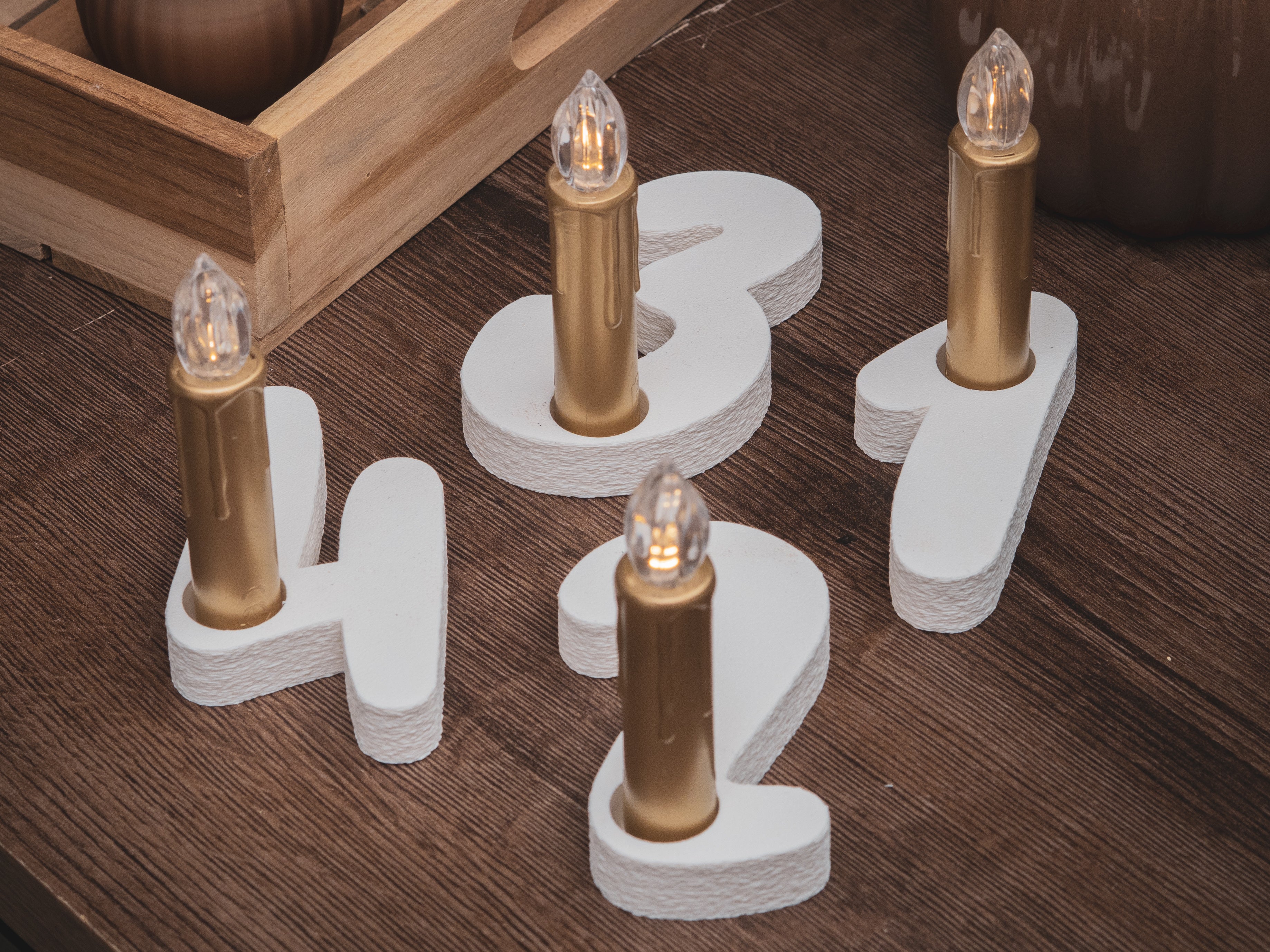 Adventskranz Zahlen 1-4 | verschiedene Farben