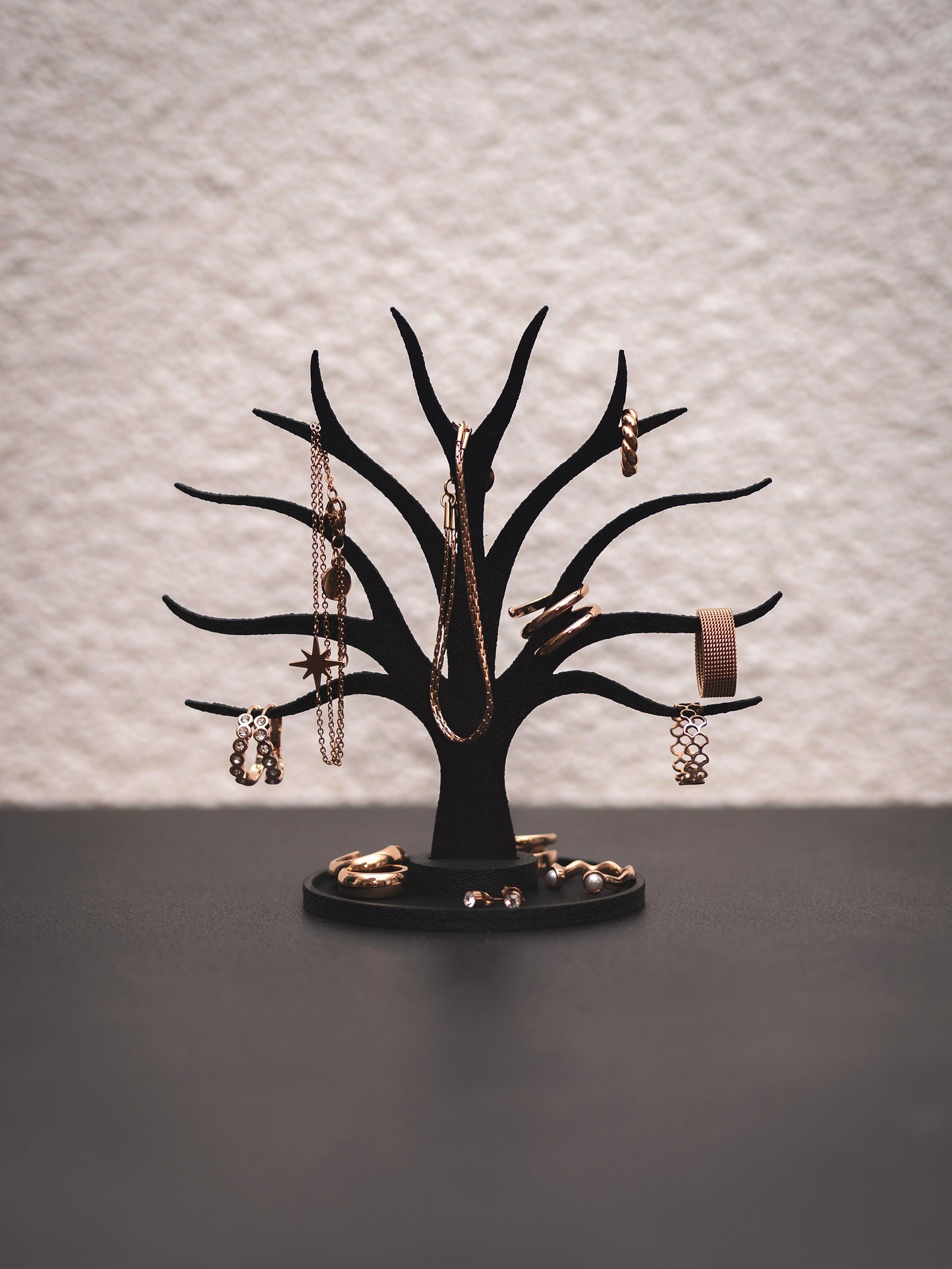 Schmuckständer Baum für Armbänder, Ringe, Earcuffs, Creolen mit Ablage