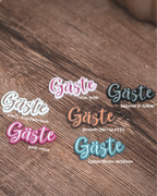 Guest | Gästeschild zum aufhängen oder kleben | in 6 Farben | in 2 Sprachen